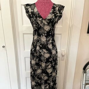 Unique Vintage Black and Gold Maxi Dress. Size S/4
